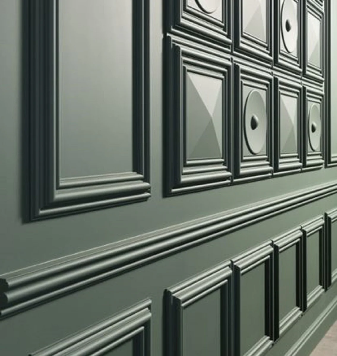 3D Paneel Weiß 33,3 x 2,6 x H. 33,3 cm - Wandpaneel - Deckenpaneel - Wanddeko im Barockstil