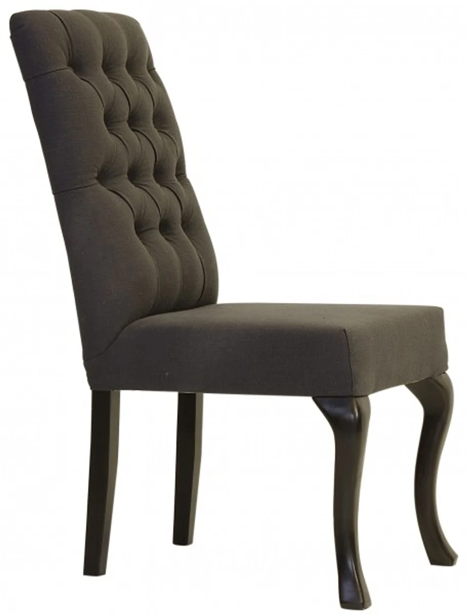 Designer Esszimmer Stuhl ModEF 227 Dunkelgrau / Braun - Hoteleinrichtung - Buchenholz - Chesterfield Design