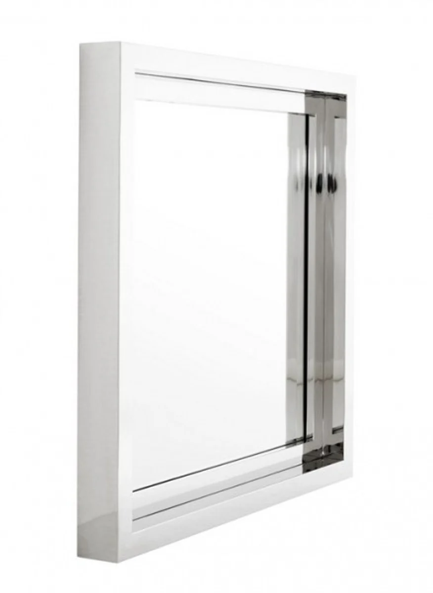 Luxus Wandspiegel Edelstahl vernickelt 100 x 100 cm - Luxury Hotel Collection