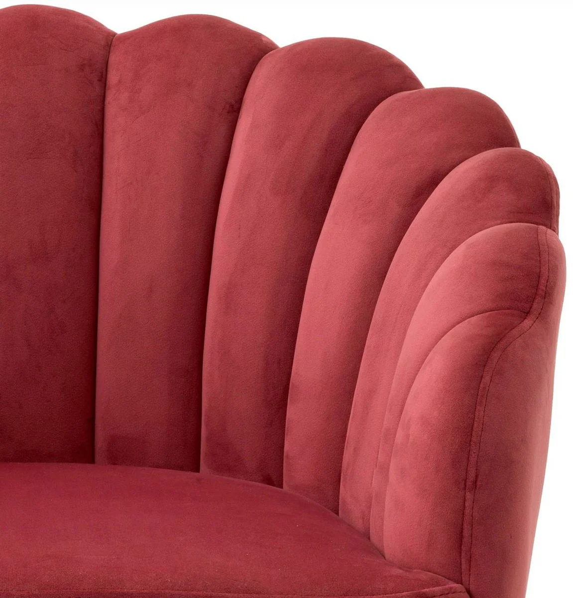 Luxus Esszimmerstuhl Rot / Schwarz 65,5 x 64 x H. 78,5 cm - Drehstuhl mit edlem Samtsoff - Esszimmer Möbel - Luxus Möbel - Luxus Einrichtung - Esszimmer Einrichtung