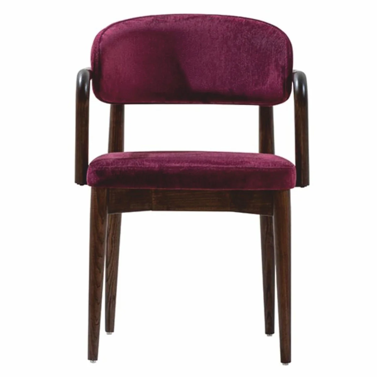 Luxus Esszimmer Stuhl mit Armlehnen Lila / Dunkelbraun - Esszimmer Möbel