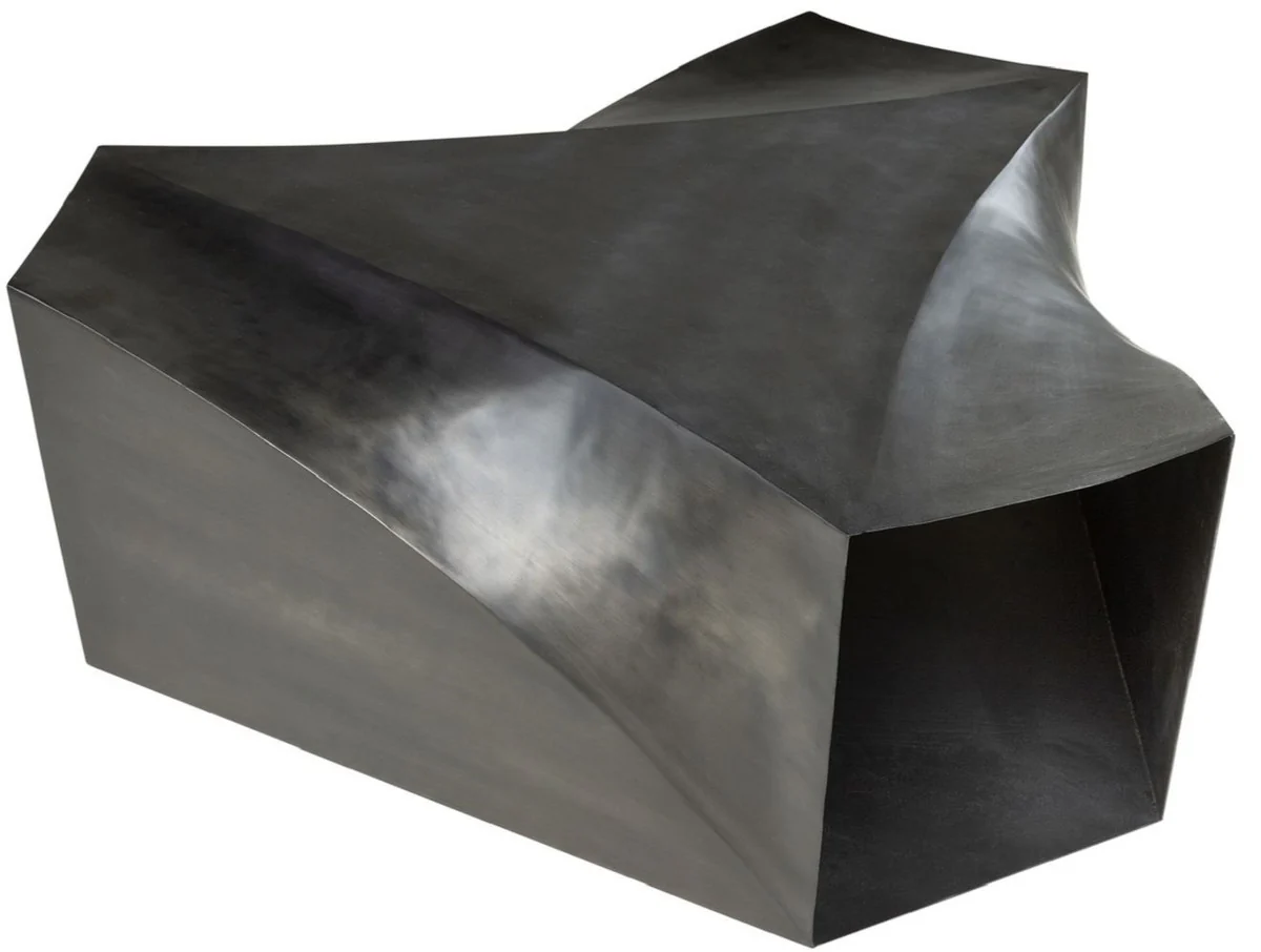 Designer Stahl Couchtisch Dunkelgrau 107 x 120 x H. 41 cm - Wohnzimmertisch - Designer Wohnzimmer Möbel