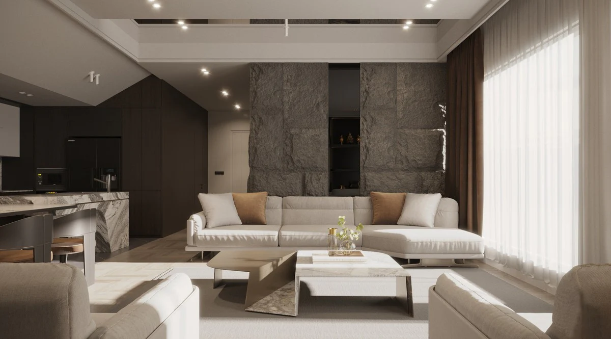 Luxus Ecksofa Grau / Messing 360 cm - Wohnzimmer & Hotel Sofa