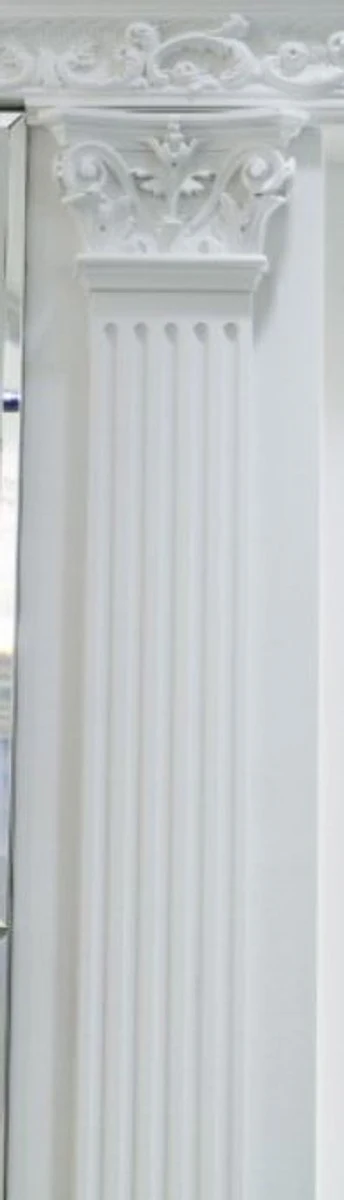 Barock Zierelement Säule Weiß 13,6 x 1,9 x H. 200 cm - Barock Wohnzimmer Deko