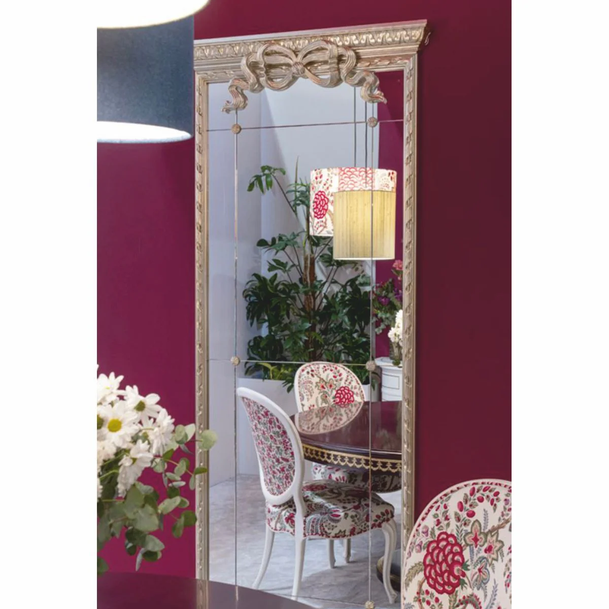 Luxus Barock Massivholz Spiegel Antik Gold H. 200 cm - Made in Italy