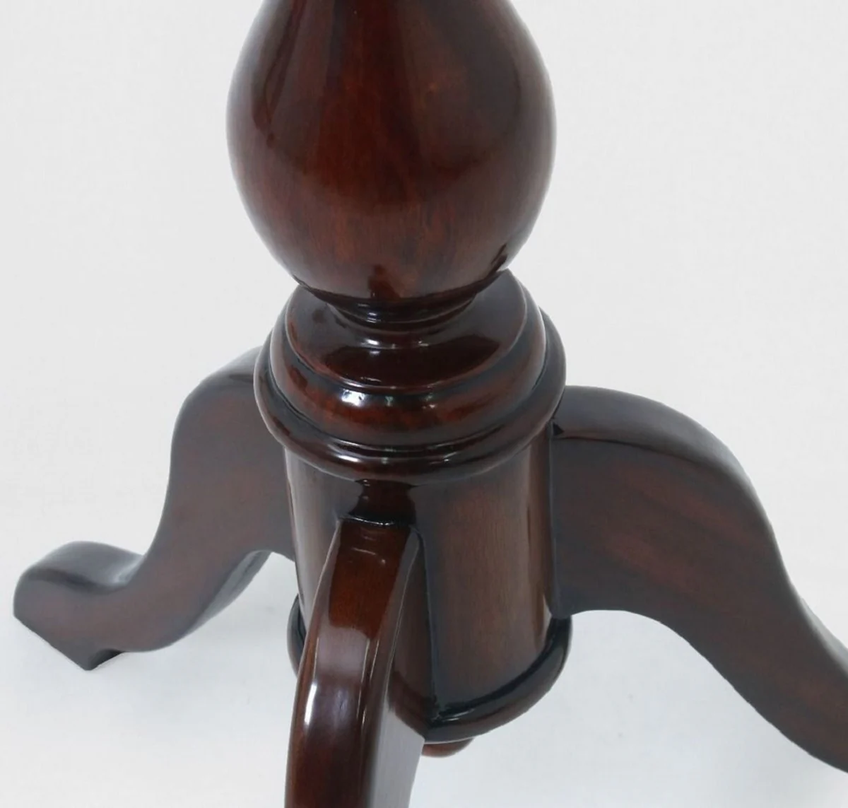 Luxus Barock Beistelltisch Dunkelbraun Ø 50 x H. 62 cm - Runder Mahagoni Tisch - Mahagoni Möbel im Barockstil