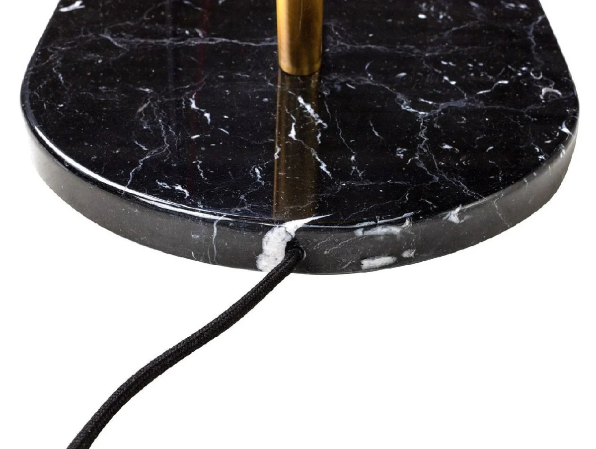 Luxus Stehleuchte Messing / Schwarz 55 x 73 x H. 183 cm - Messing Stehleuchte mit Marmorfuß - Luxus Stehleuchten - Luxus Leuchten - Luxus Interior