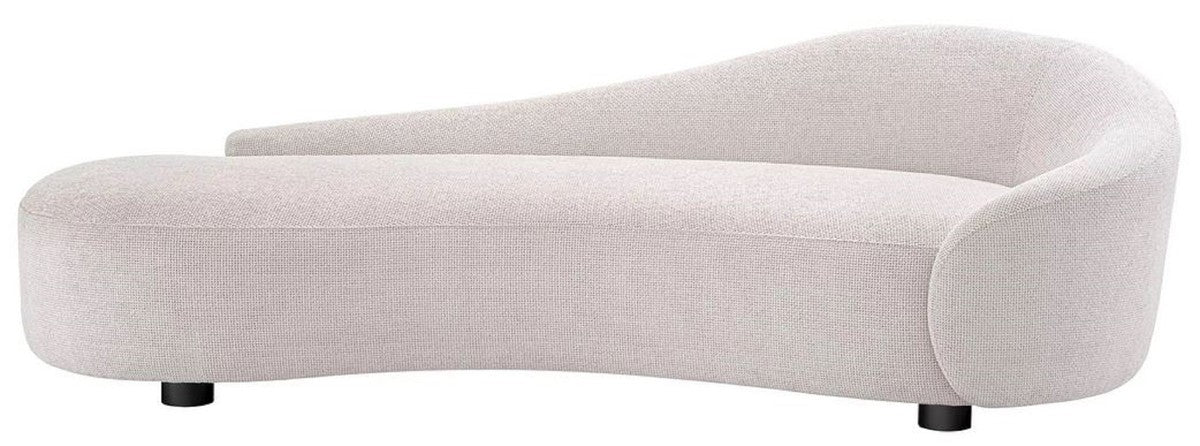 Luxus Sofa Weiß / Schwarz 230 x 113 x H. 70 cm - Gebogenes Wohnzimmer Sofa - Wohnzimmer Möbel - Wohnzimmer Einrichtung - Luxus Möbel - Luxus Einrichtung - Möbel Luxus