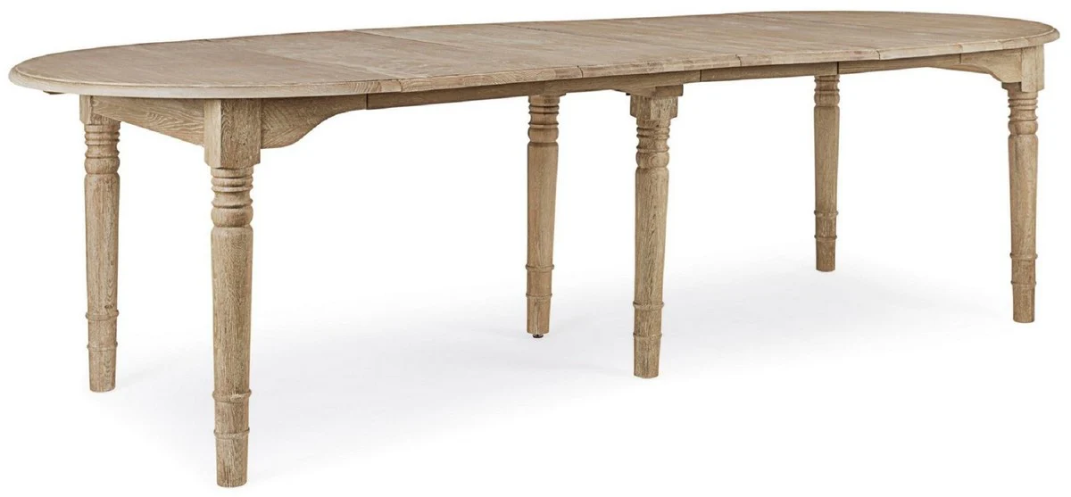 Luxus Massivholz Esstisch Naturfarben 110-272 x 110 x H. 78 cm - Ausziehbarer Massivholz Küchentisch - Esszimmer Möbel - Küchen Möbel - Massivholz Möbel - Luxus Möbel