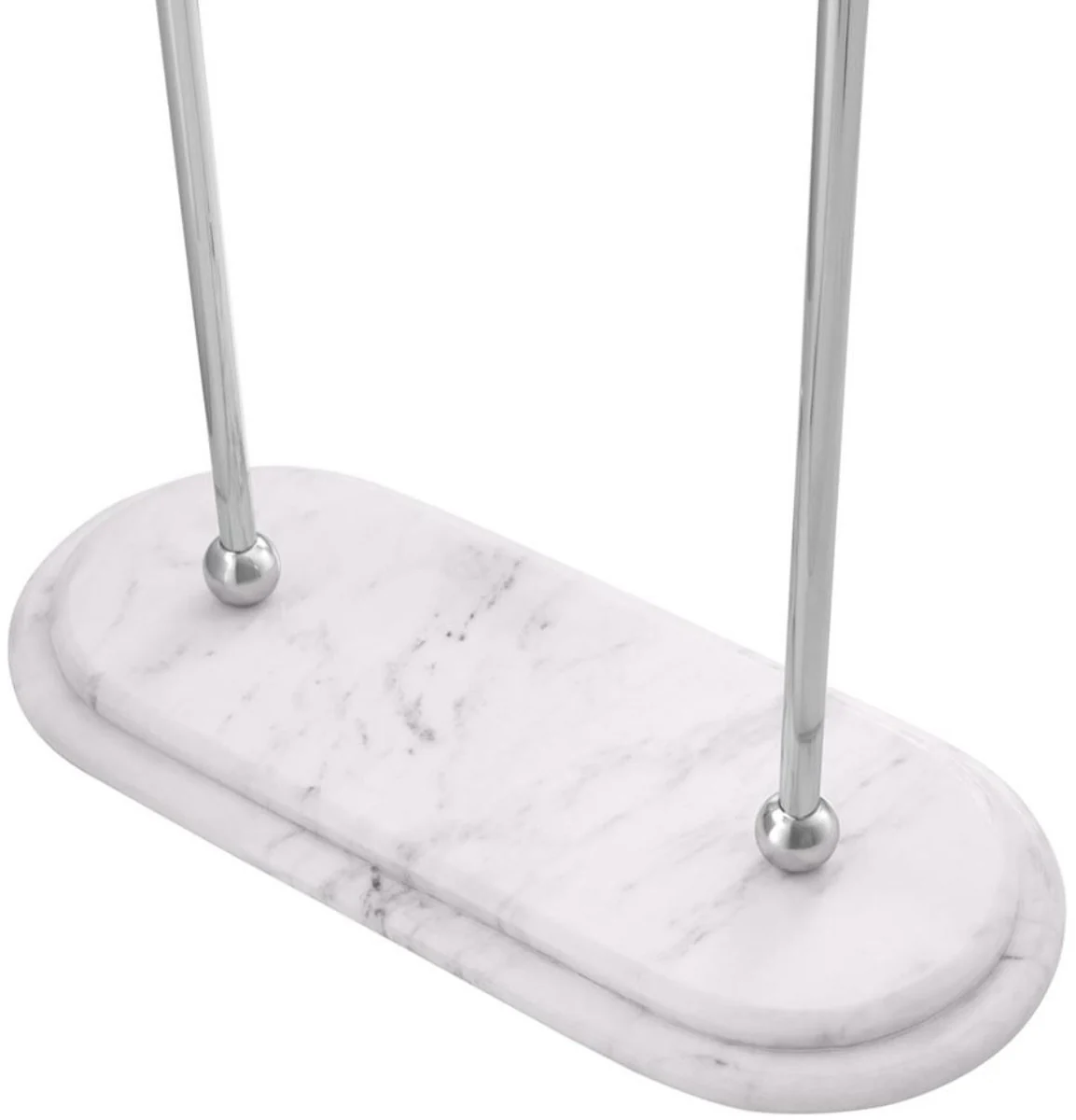 Luxus Handtuchhalter Silber / Weiß 50 x 22 x H. 159 cm - Luxus Badezimmer Accessoires