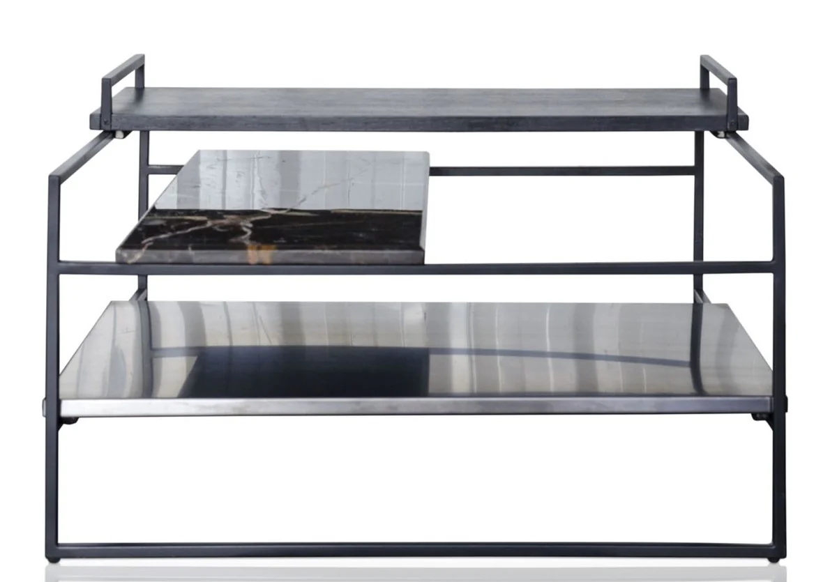 Luxus Couchtisch Schwarz 60 x 60 x H. 36,5 cm - Designer Wohnzimmertisch