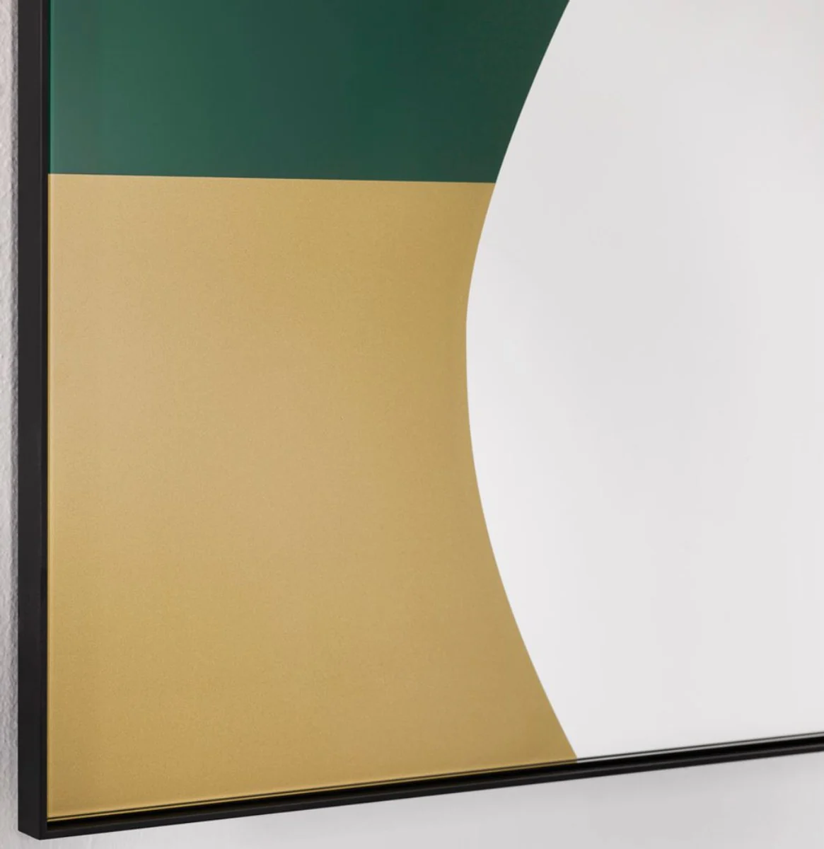 Designer Wandspiegel Grün / Gold 81 x H. 107 cm - Wohnzimmer Spiegel - Garderoben Spiegel - Luxus Qualität