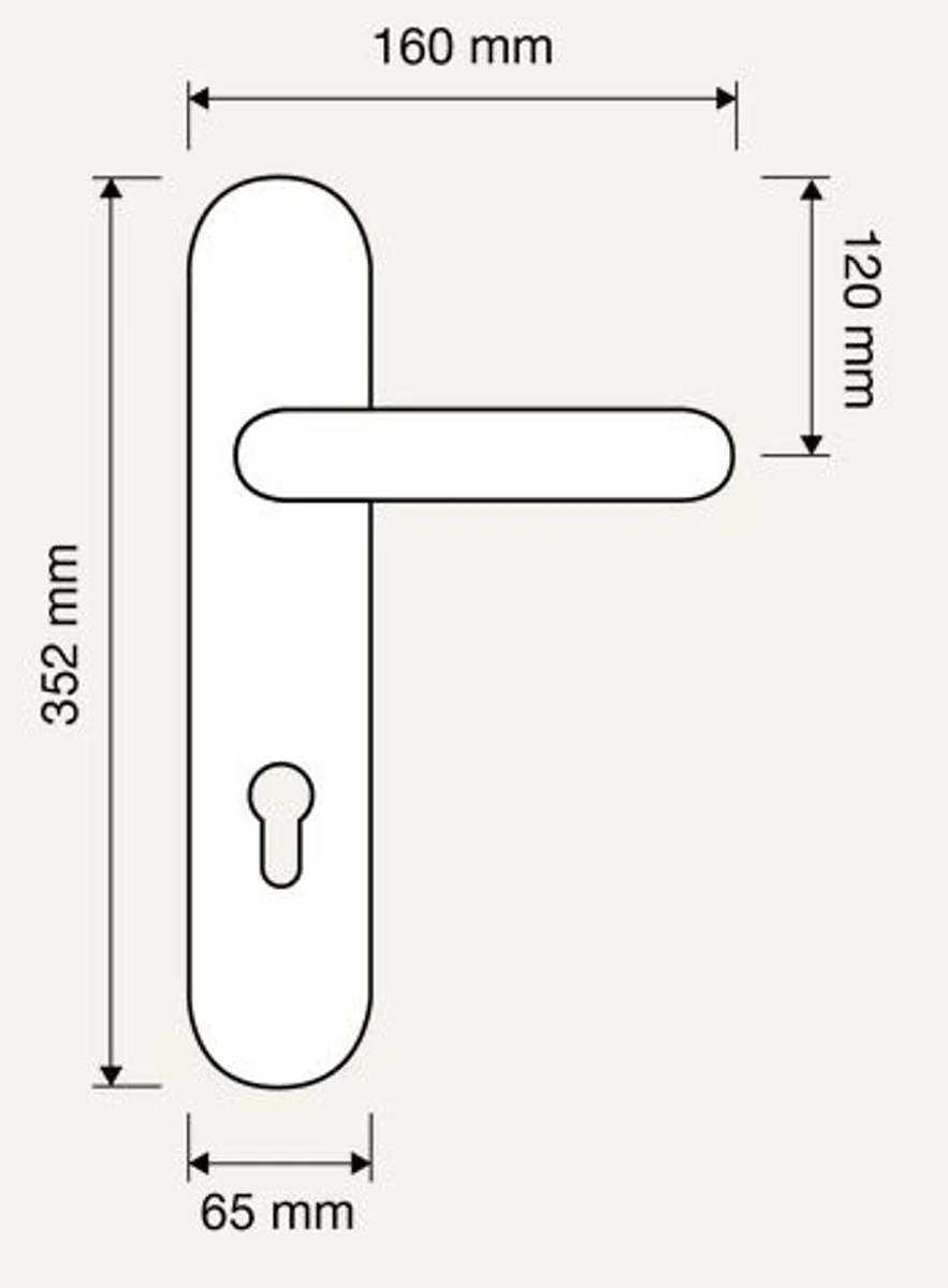 Jugendstil Türgriff Set Französisches Gold 16 x H. 35,2 cm - Hotel & Restaurant Accessoires