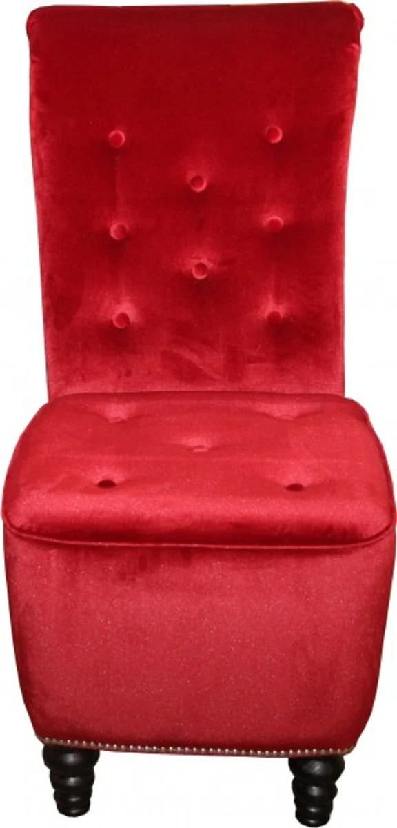 Designer Chesterfield Esszimmer Stuhl Bordeaux Rot / Braun Barock