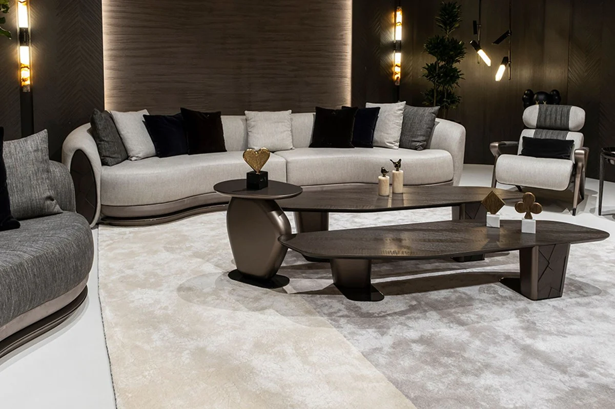 Luxus Wohnzimmer Beistelltisch Bronze H. 55 cm - Hotel Tisch - Wohnzimmer Möbel - Hotel Möbel - Luxus Qualität