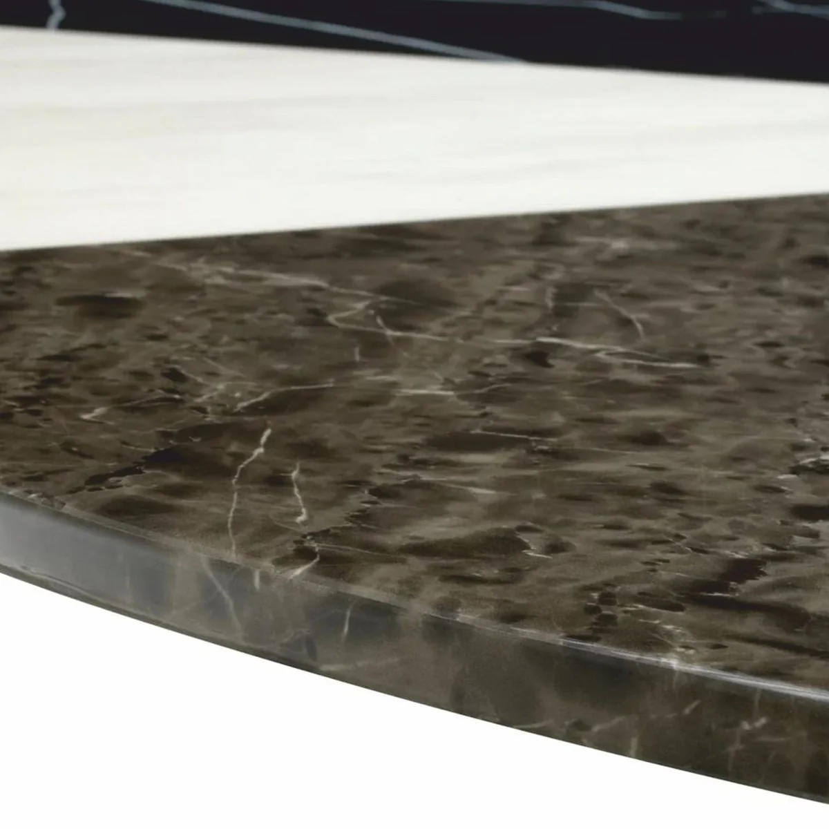 Luxus Esstisch mit Kunstmarmor Tischplatte Ø 120 cm - Esszimmer Möbel