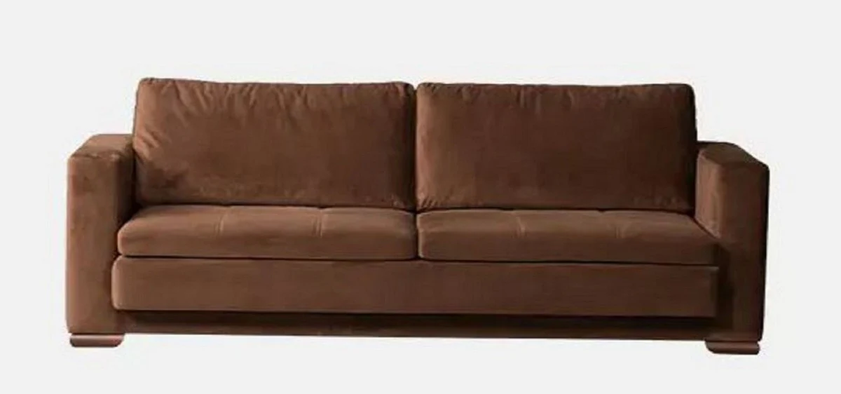 Luxus 3er Sofa Braun 211 x 88 x H. 67 cm - Wohnzimmer Sofa - Hotel Sofa - Wohnzimmer Möbel - Hotel Möbel - Luxus Möbel - Luxus Einrichtung