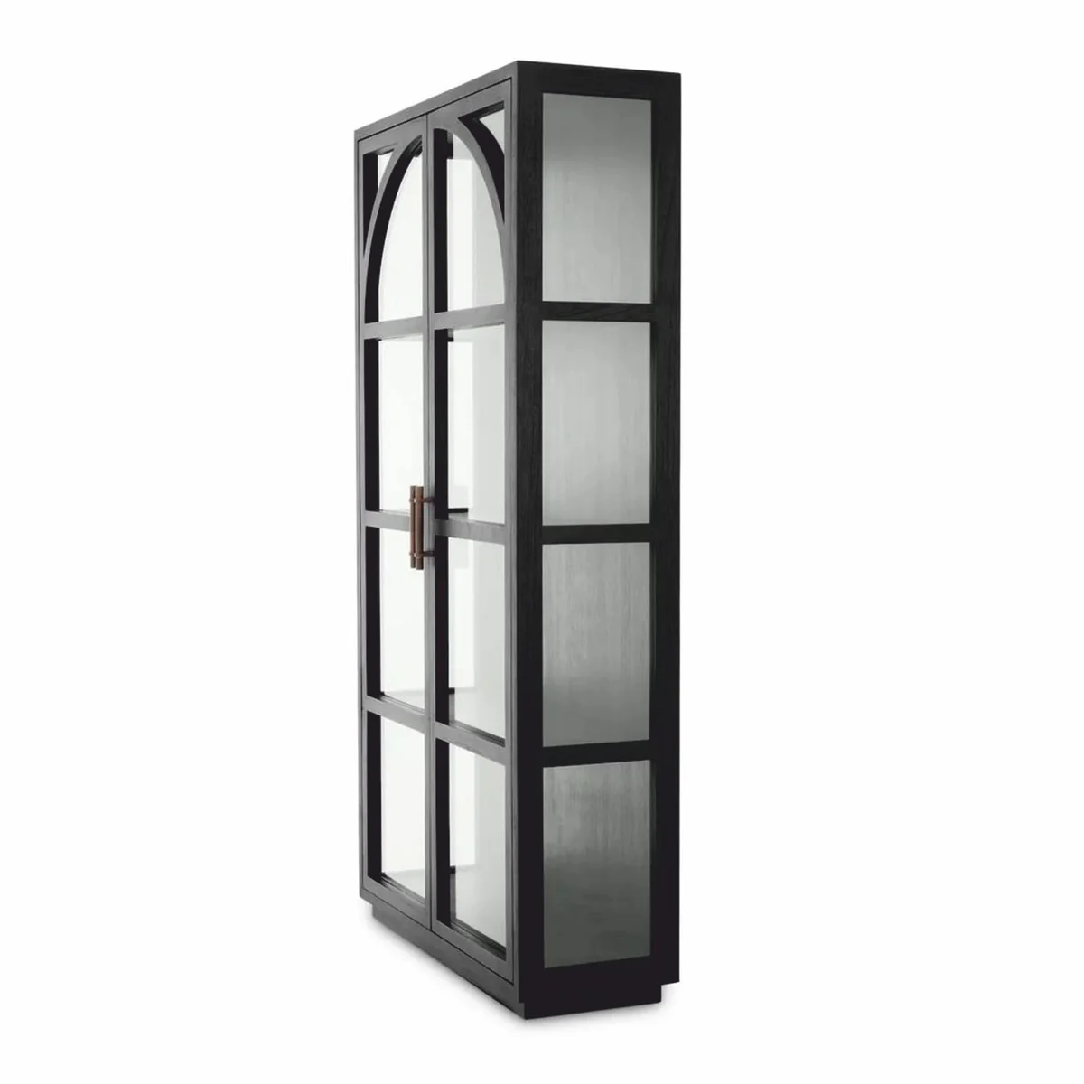 Luxus Vitrine Schwarz / Bronze 118 x 44,5 x H. 210 cm - Luxus Interior