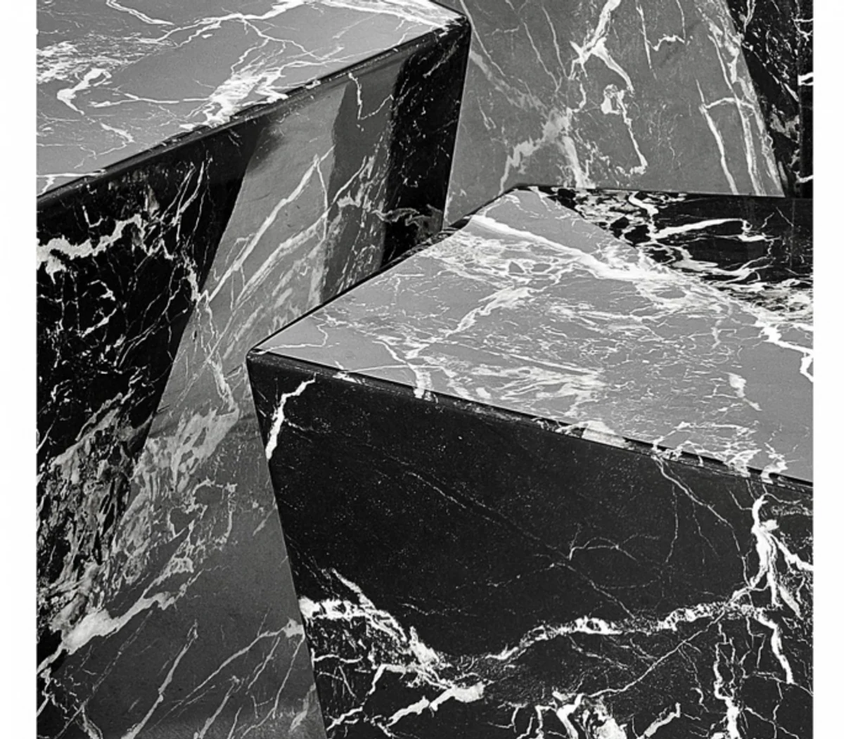 Art Deco Luxus Couchtisch Kunstmarmor 3er Set - Wohnzimmer Salon Tisch - Luxus Möbel