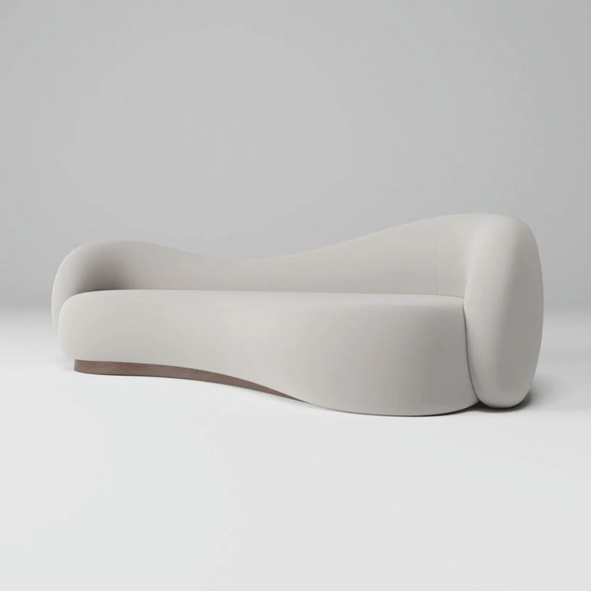 Luxus Samt Sofa Grau / Braun 280 cm - Wohnzimmer & Hotel Möbel