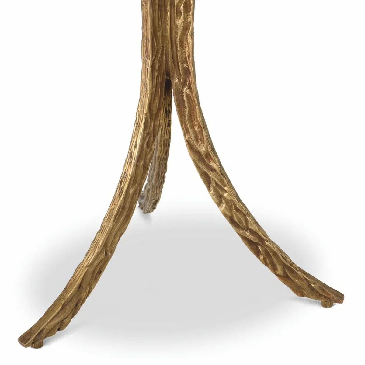 Luxus 3-Bein Beistelltisch mit Marmorplatte Vintage Messing / Weiß Ø 40 x H. 59 cm