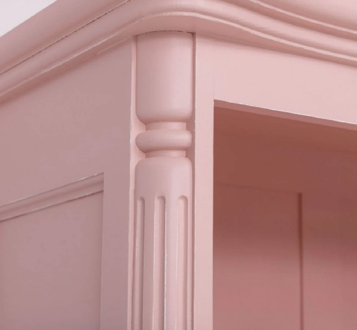 Landhausstil Schrank Rosa 112 x 49 x H. 190 cm - Massivholz Regalschrank - Bücherschrank - Wohnzimmerschrank - Landhausstil Möbel