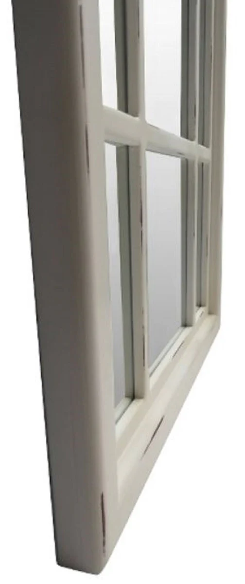 Landhausstil Spiegel Antik Weiß 70 x 4 x H. 160 cm - Handgefertigter Wandspiegel im Shabby Chic Look