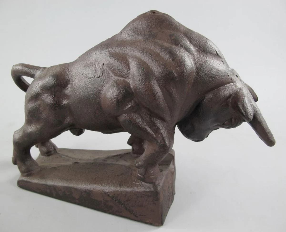 Metall Deko Figur Stier Braun 27 cm - Schreibtisch Dekofigur