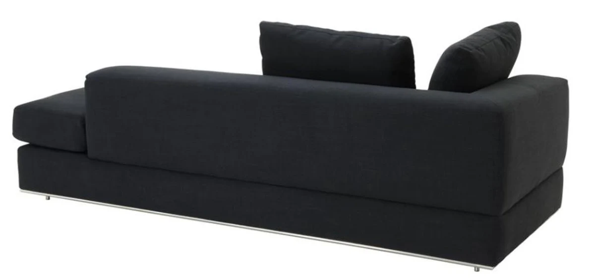 Designer Sofa Schwarz Linksseitig 231 x 101 x H. 85 cm - Luxus Wohnzimmer Möbel