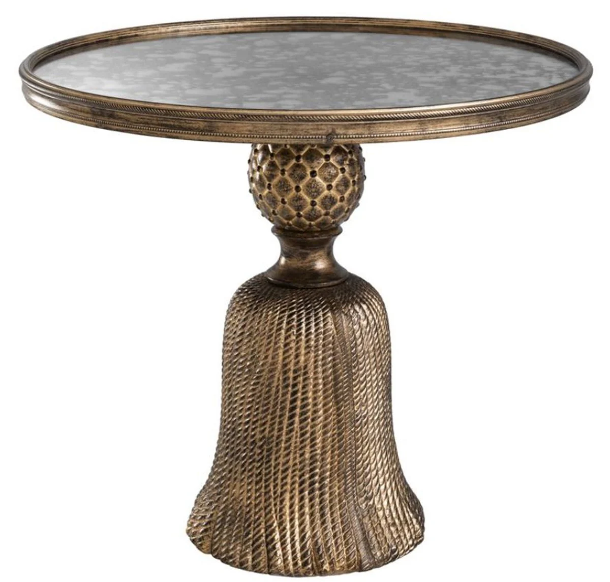 Luxus Beistelltisch Antik Gold Ø 53,5 x H. 47 cm - Luxus Wohnzimmermöbel