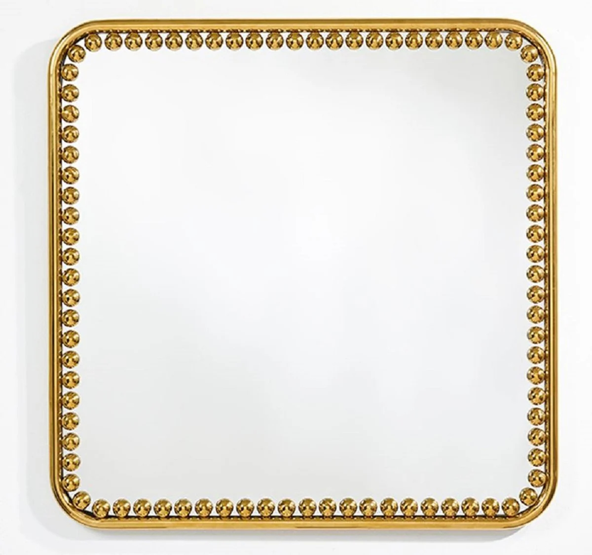 Luxus Wandspiegel Gold 95 x 3 x H. 95 cm - Quadratischer Wohnzimmer Spiegel mit Metallrahmen - Schlafzimmer Spiegel - Badezimmer Spiegel - Garderoben Spiegel - Luxus Kollektion