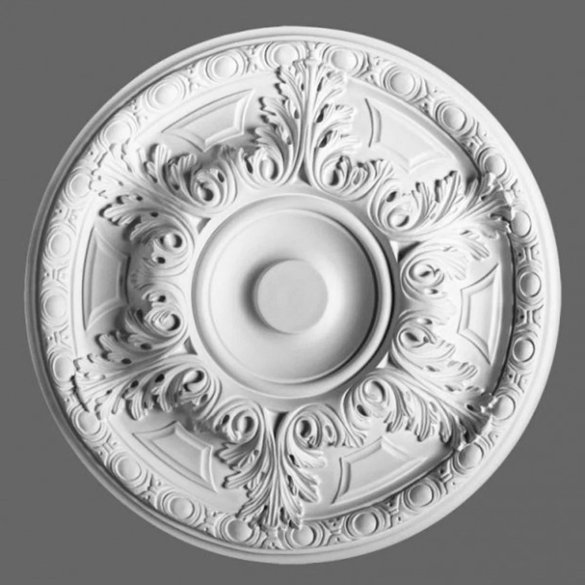 Stuck Rosette 49 x 49 cm Deckenstuck Deckenrosette Stuckrosette Wandrosette Barock Jugendstil