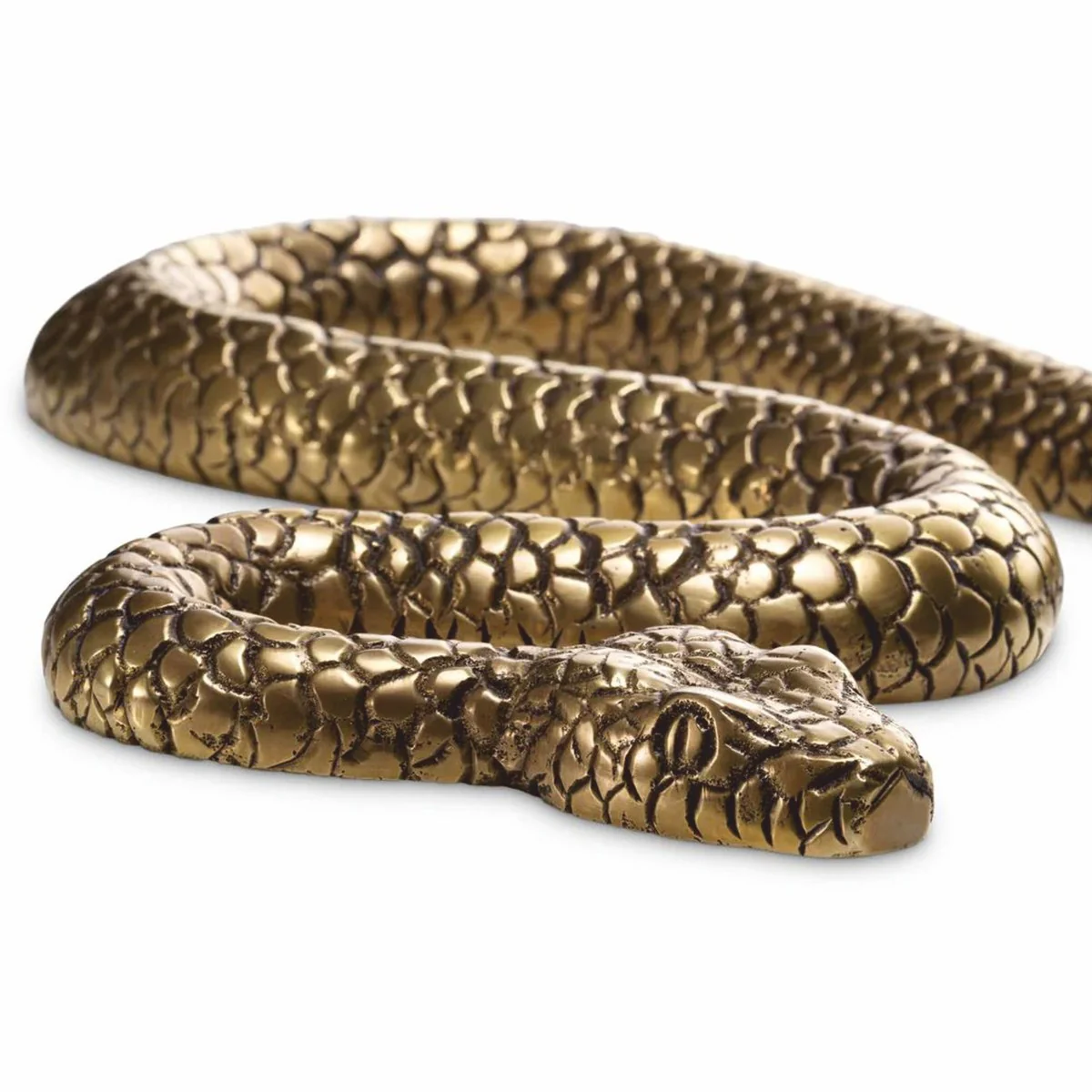 Luxus Deko Figur Schlange Vintage Messing 38 cm - Schreibtisch Deko