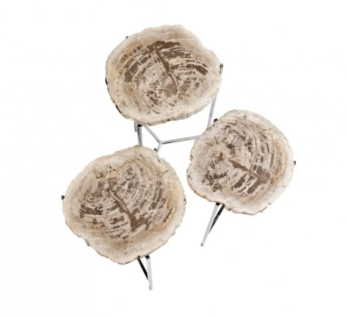 Luxus Art Deco Designer Beistelltisch 3er Set - Luxus Beistelltisch Set