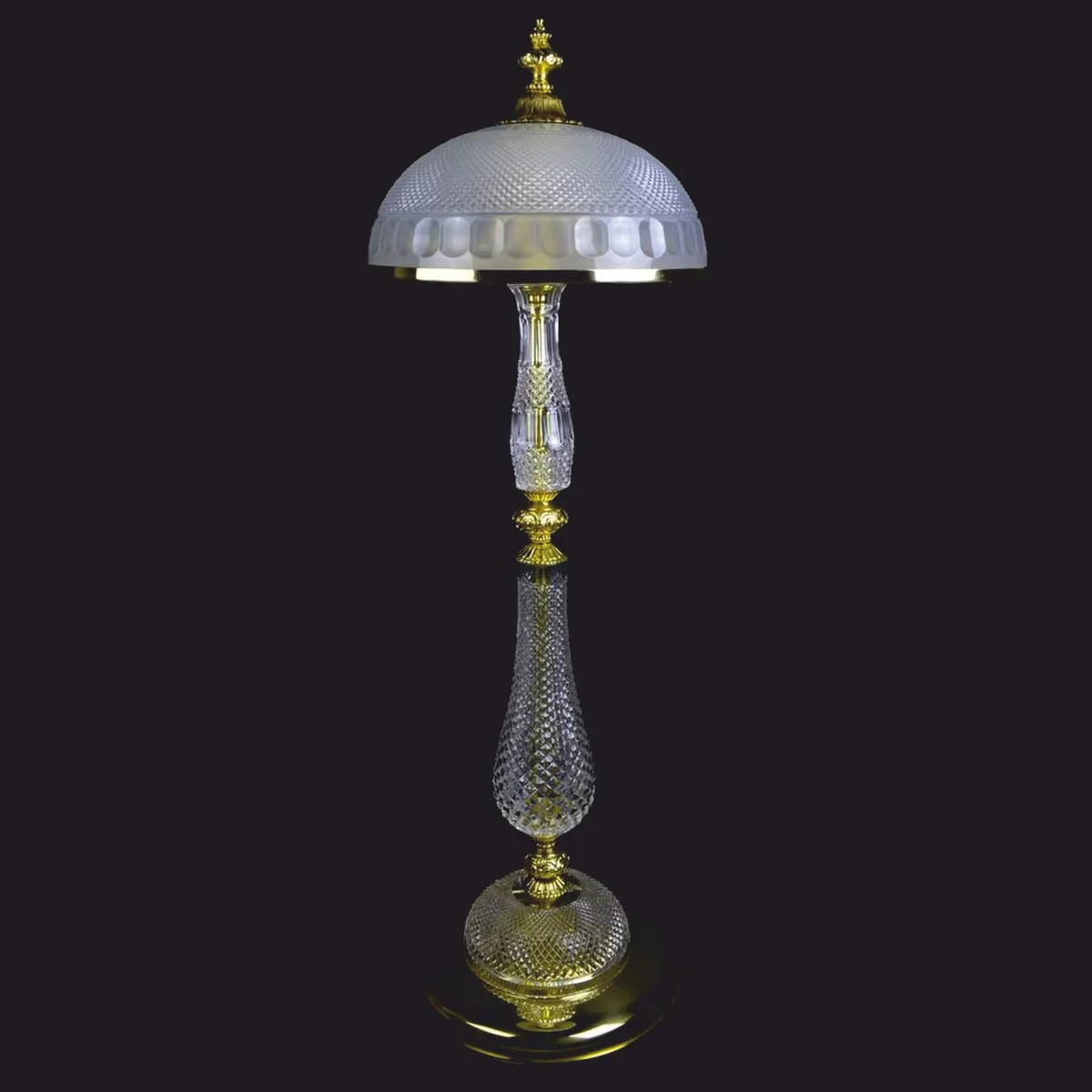 Luxus Barock Kristall LED Stehleuchte Gold Glänzend Ø 35 x H. 107 cm