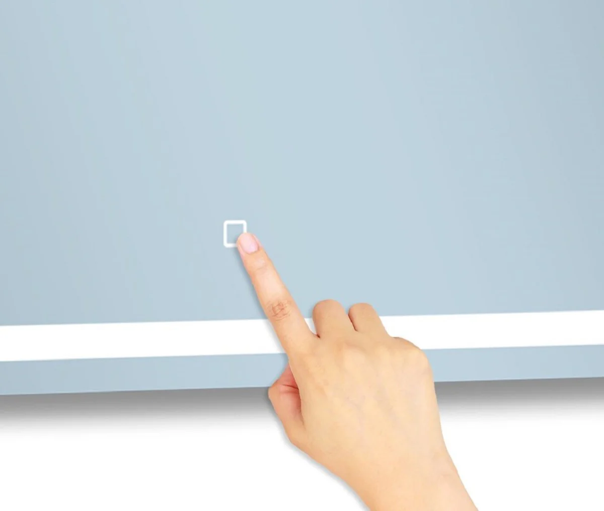 Luxus Badezimmer Spiegel 120 x 2,5 x H. 60 cm - Wandspiegel mit LED Beleuchtung und integrierter Wetterstation - Luxus Badezimmer Möbel