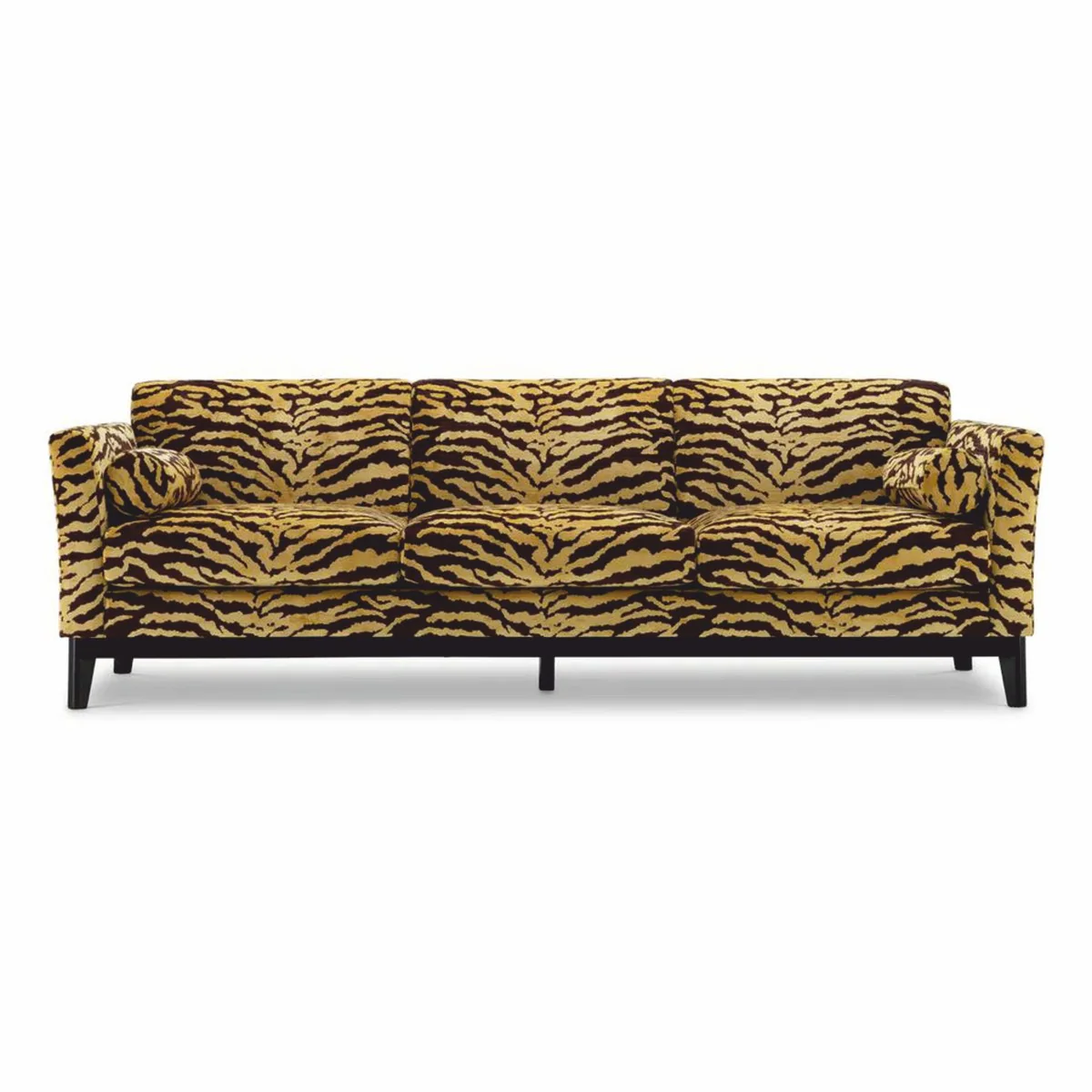 Luxus Sofa mit Tiger Muster Gelb / Braun / Schwarz 239 cm - Wohzimmer & Hotel Möbel