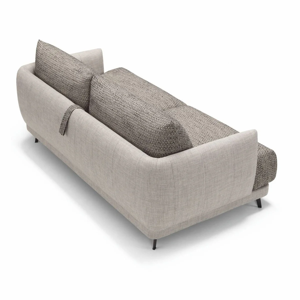 Luxus Schlafsofa Grau / Schwarz 215 cm - Ausklappbares Wohnzimmer Sofa