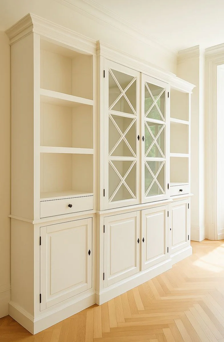 Landhausstil Massivholz Schrank Weiß 220 cm - Landhausstil Möbel