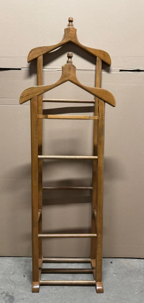 Luxus Massivholz Garderobenständer Braun H. 147 cm - Garderoben Möbel