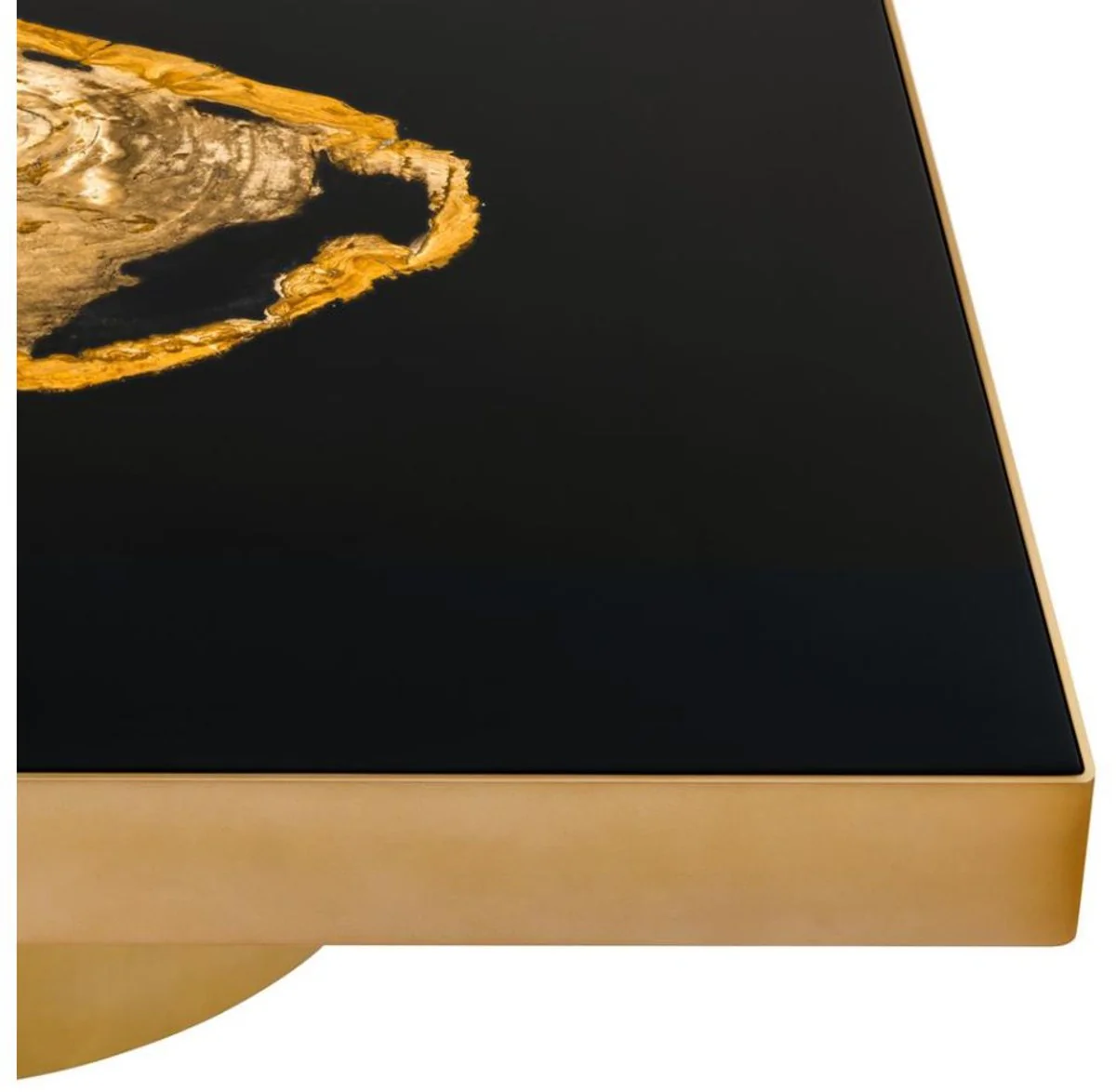 Designer Couchtisch mit eingearbeitetem versteinertem Holz - Limited Edition