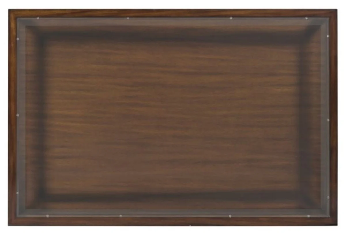 Luxus Couchtisch Braun / Schwarz 120 x 80 x H. 41 cm - Mahagoni Wohnzimmertisch mit 3 Schubladen