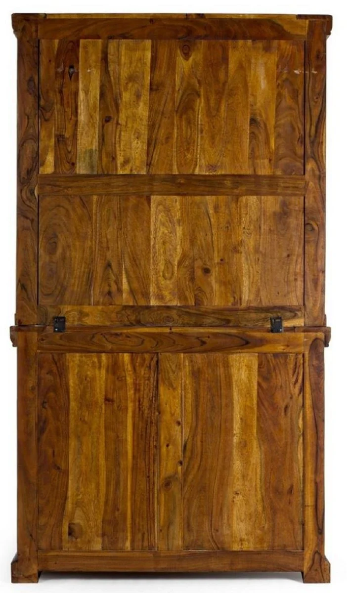 Landhausstil Esszimmerschrank Braun / Naturfarben 107 x 45 x H. 190 cm - Massivholz Küchenschrank - Esszimmer Möbel im Landhausstil - Landhausstil Esszimmer Einrichtung