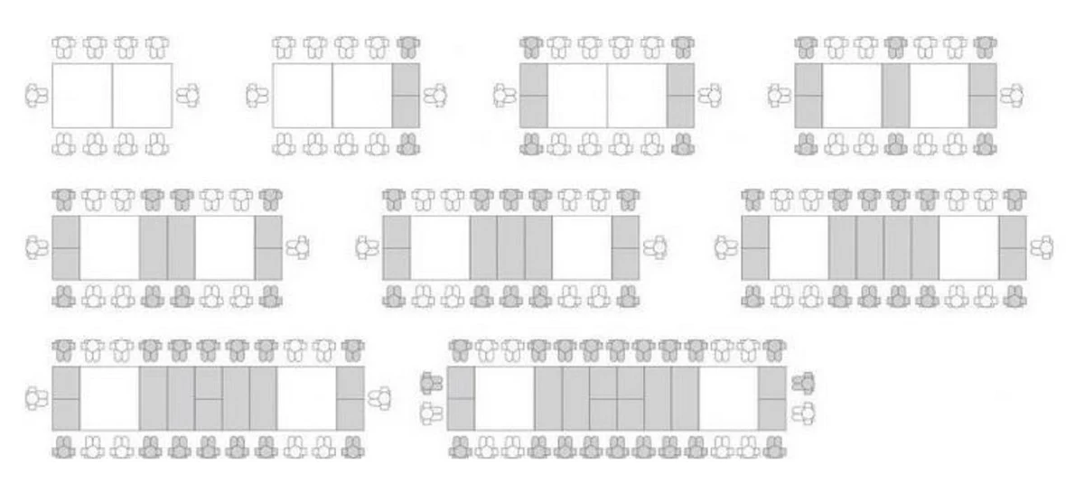 Luxus Esstisch Naturfarben 200-604 x 110 x H. 77 cm - Ausziehbarer Massivholz Konferenztisch - Esszimmer Möbel - Büro Möbel - Massivholz Möbel - Luxus Möbel