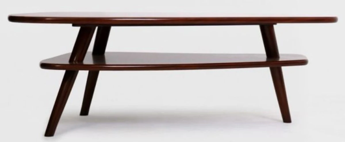 Luxus Couchtisch Dunkelbraun 105 x 84 x H. 39 cm - Massivholz Wohnzimmertisch - Luxus Wohnzimmer Möbel