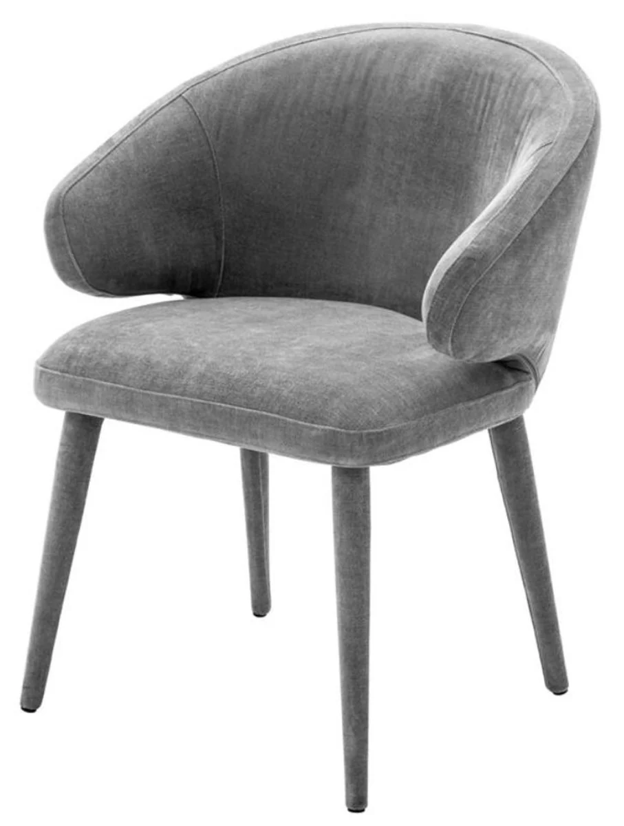 Designer Esszimmerstuhl Grau 62 x 55 x H. 79 cm - Luxus Möbel
