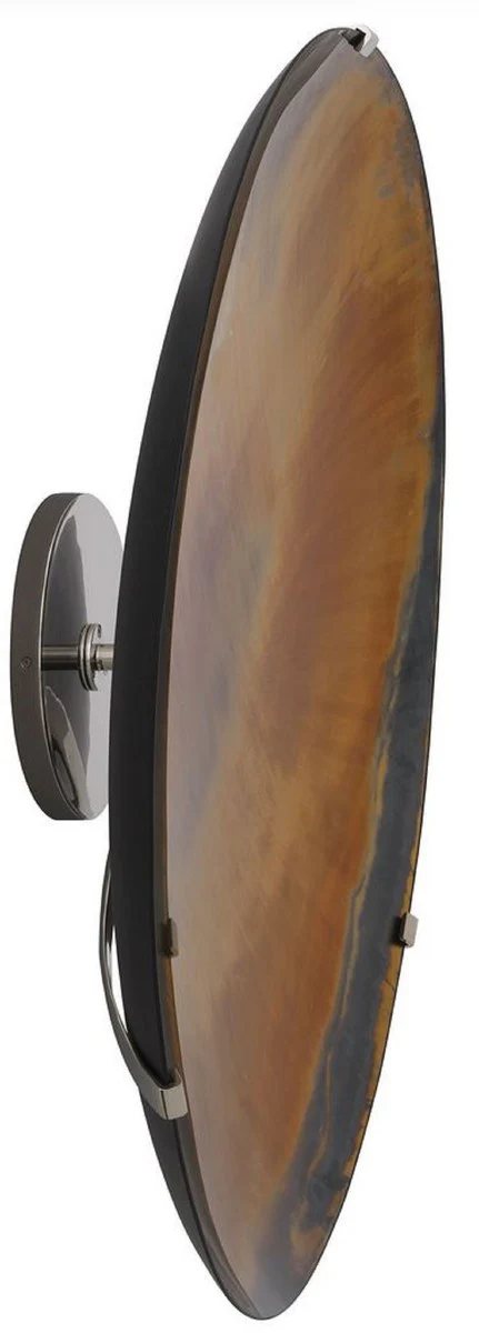 Luxus Spiegel Mehrfarbig Ø 119 cm - Runder konkaver Wandspiegel mit Wandhalterung - Luxus Kollektion