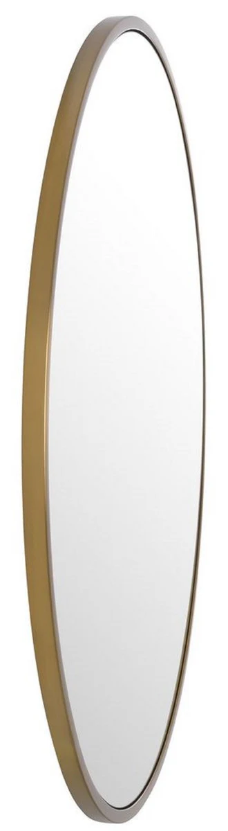 Luxus Spiegel Messingfarben Ø 120 cm - Runder Edelstahl Wandspiegel - Garderoben Spiegel - Wohnzimmer Spiegel - Schlafzimmer Spiegel - Luxus Kollektion