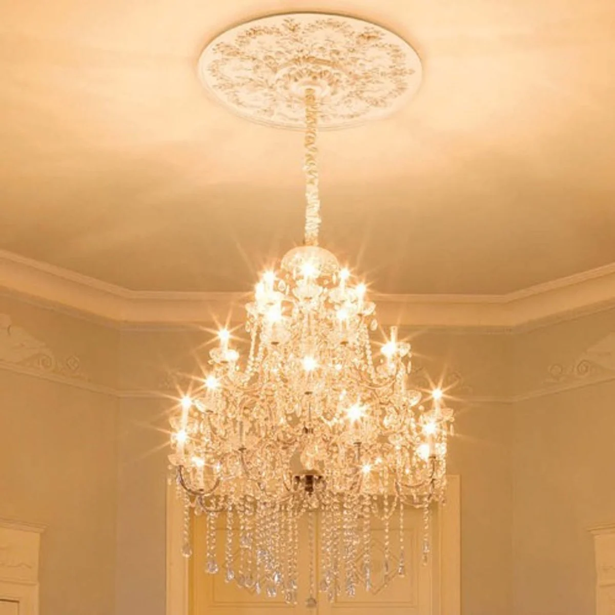 Stuck Rosette 95.2 x 95.2 cm Deckenstuck Deckenrosette Stuckrosette Wandrosette Barock Jugendstil