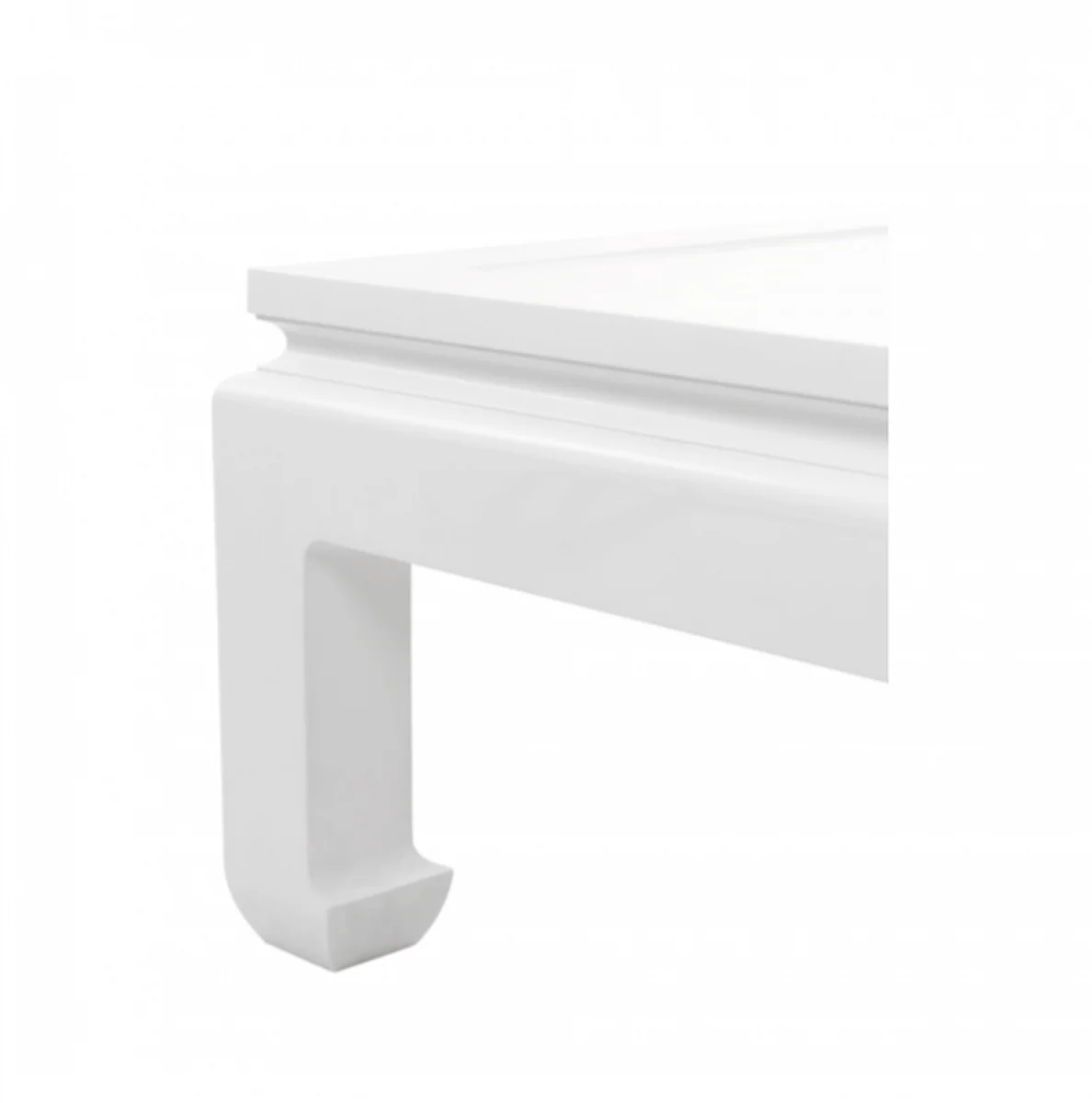 Luxus Art Deco Designer Mahagoni Couchtisch Weiß - Wohnzimmer Salon Tisch - Luxus Kollektion